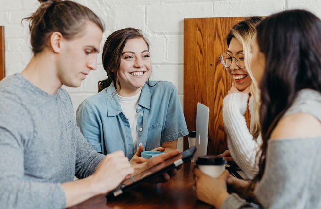 A group of people meeting