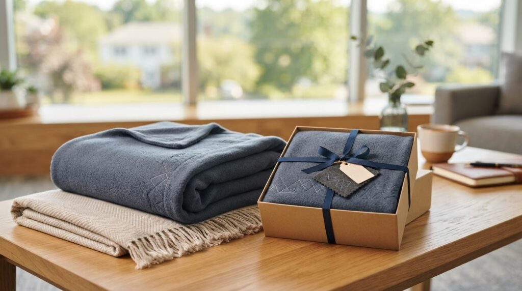 Branded blankets for corporate gifts for teams and clients